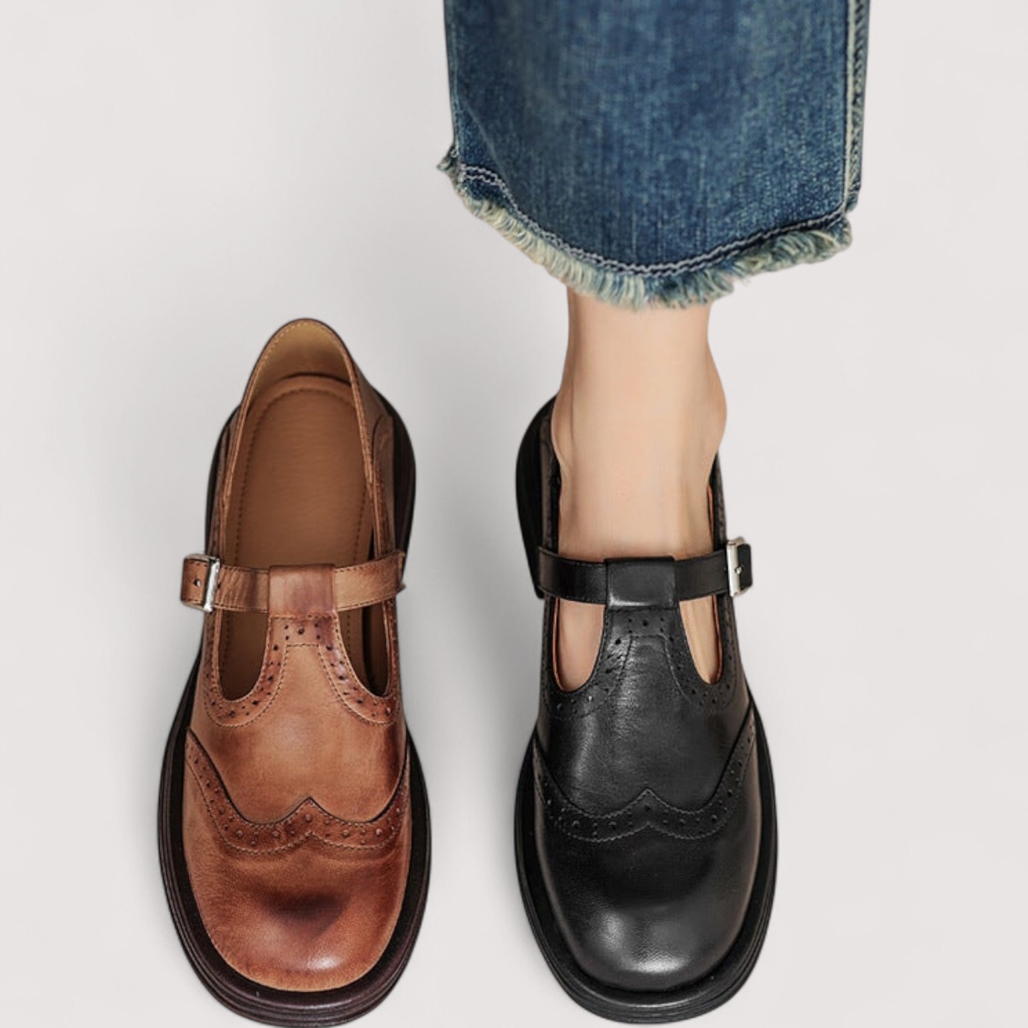 Women's Orthopedic Leather Mary Jane Shoes - All-Day Comfort & Support