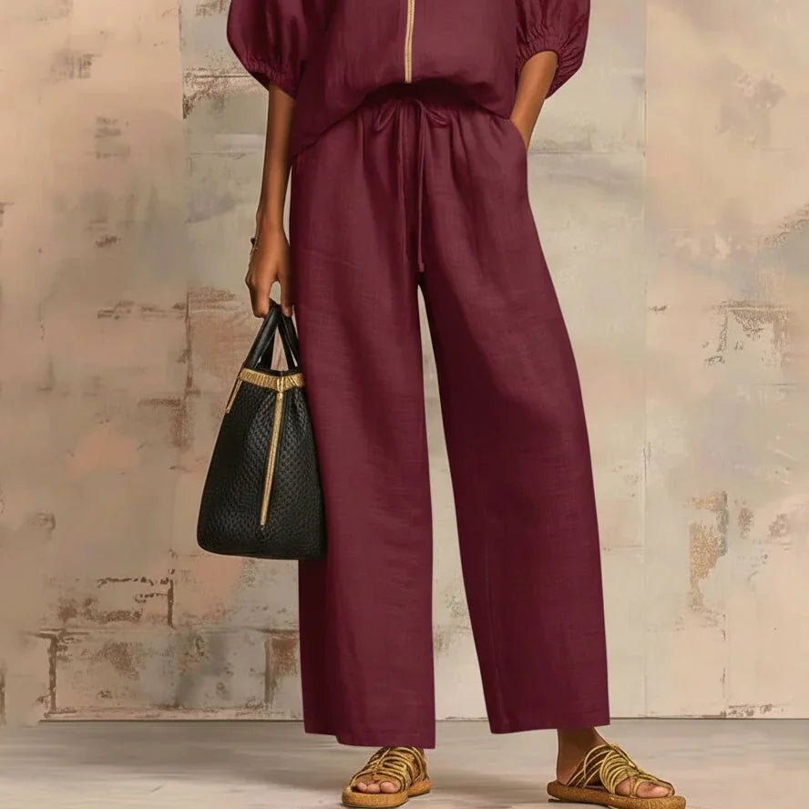 Amélie | Effortless Linen Zip Two-Piece Set