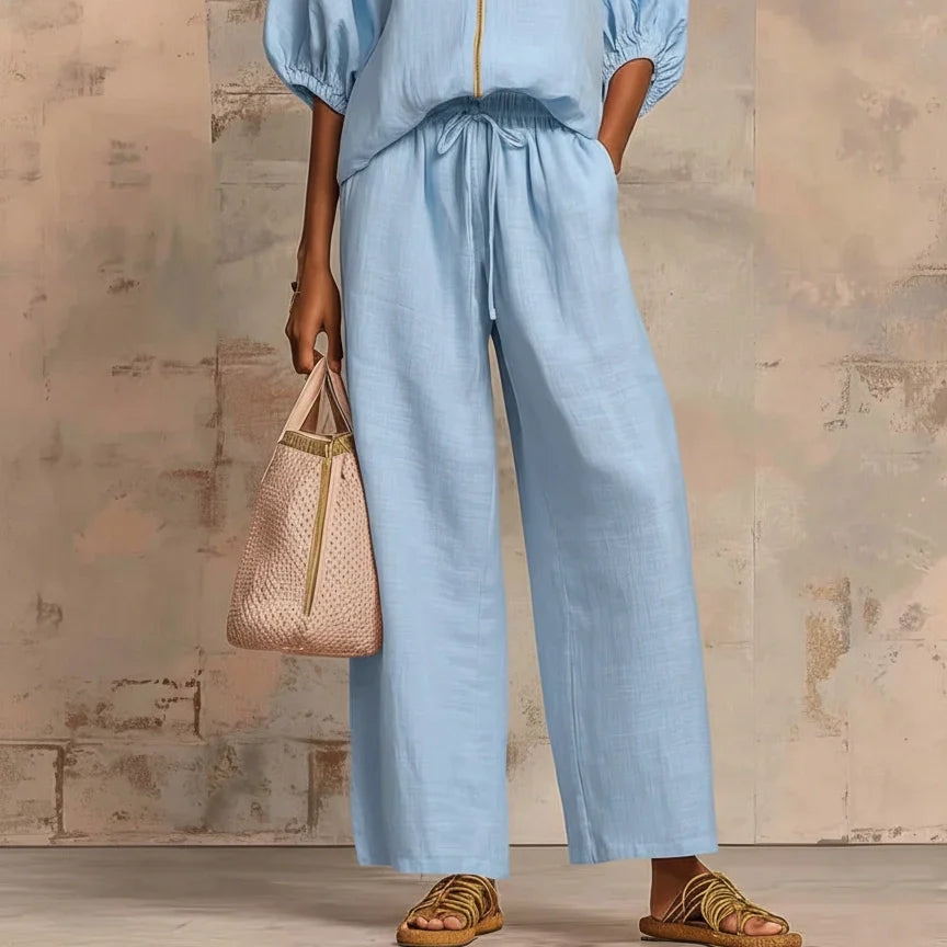 Amélie | Effortless Linen Zip Two-Piece Set