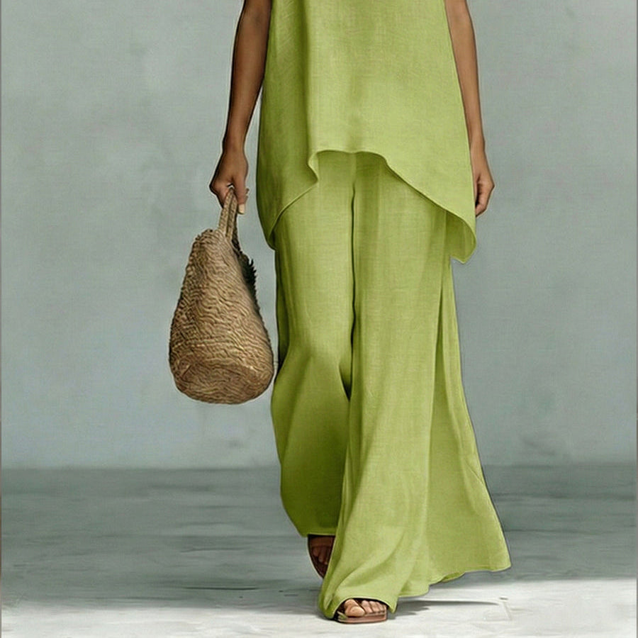Elenia | Elegant Linen-Cotton Two-Piece Set
