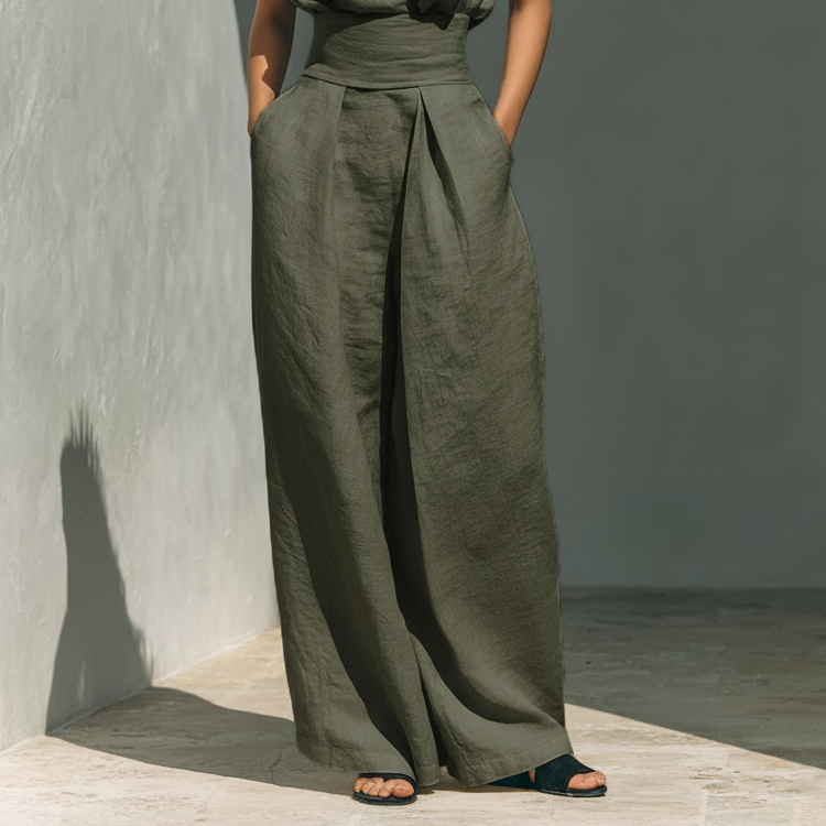 Ariana | Elegant Linen Wide-Leg Set