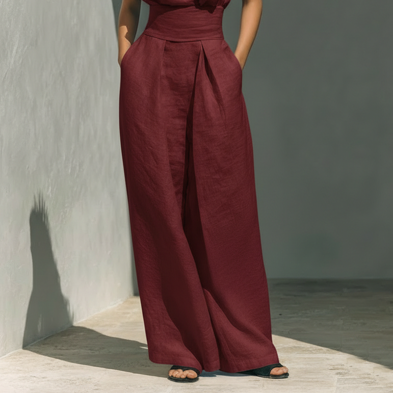 Ariana | Elegant Linen Wide-Leg Set