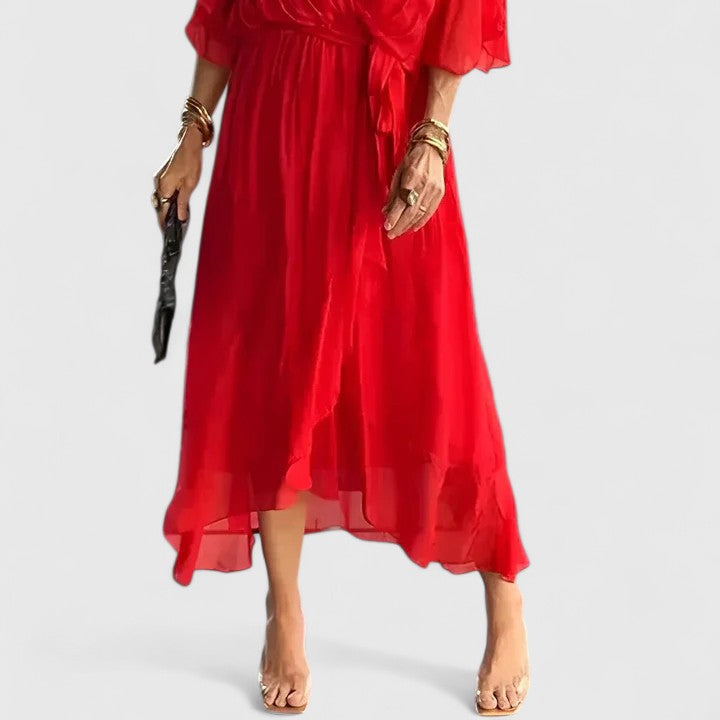 Women's Elegant V Neck Dress with Timeless Sophistication