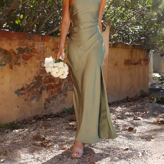 Women's Spring Women’s One-Shoulder Maxi Dress — Elegant, Flowy &
