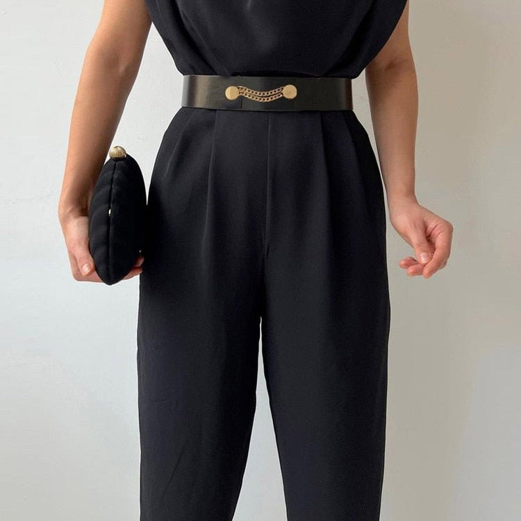 Women's Chic, Elegant Wide-Leg Jumpsuit