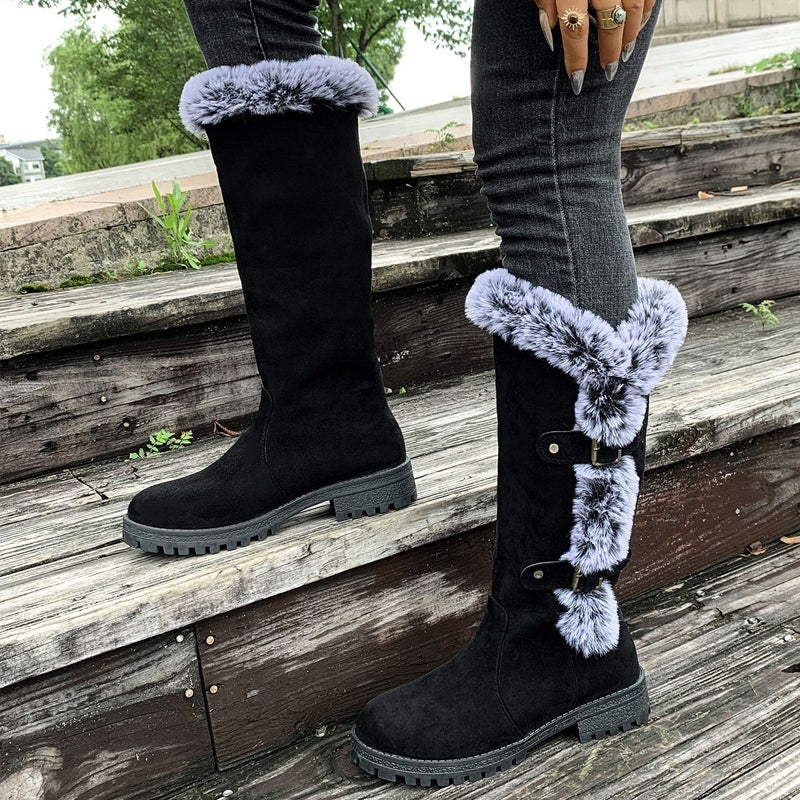 Women's Ladies' Thick Plush Mid-Calf Snow Boots for Winter Warmth