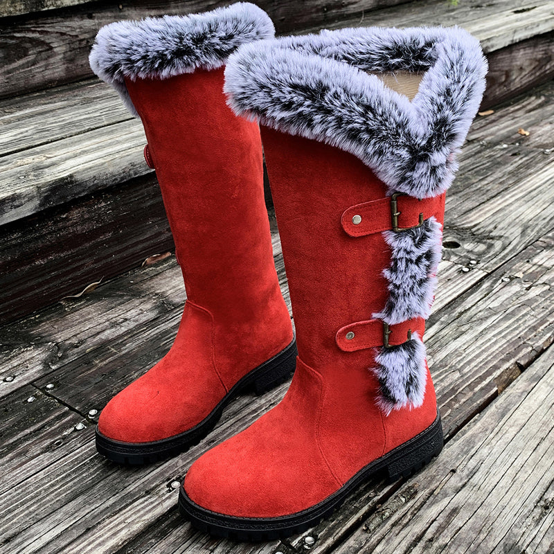 Women's Ladies' Thick Plush Mid-Calf Snow Boots for Winter Warmth