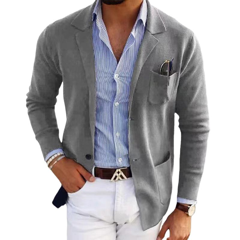 Men's Knit Blazer - Sleek, Cozy Knit Layer for Everyday Style