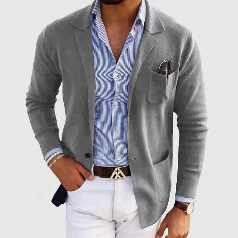 Men's Knit Blazer - Sleek, Cozy Knit Layer for Everyday Style