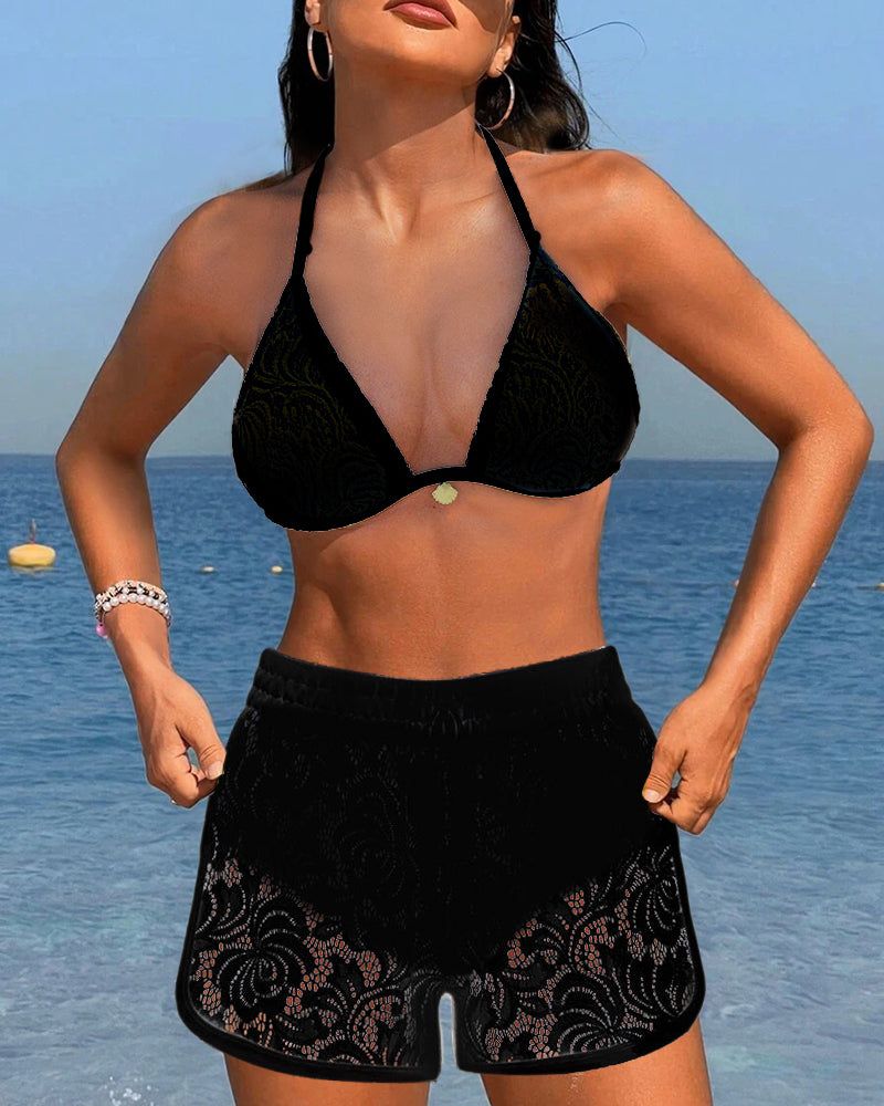 Women's Elegant Lace Bikini Set