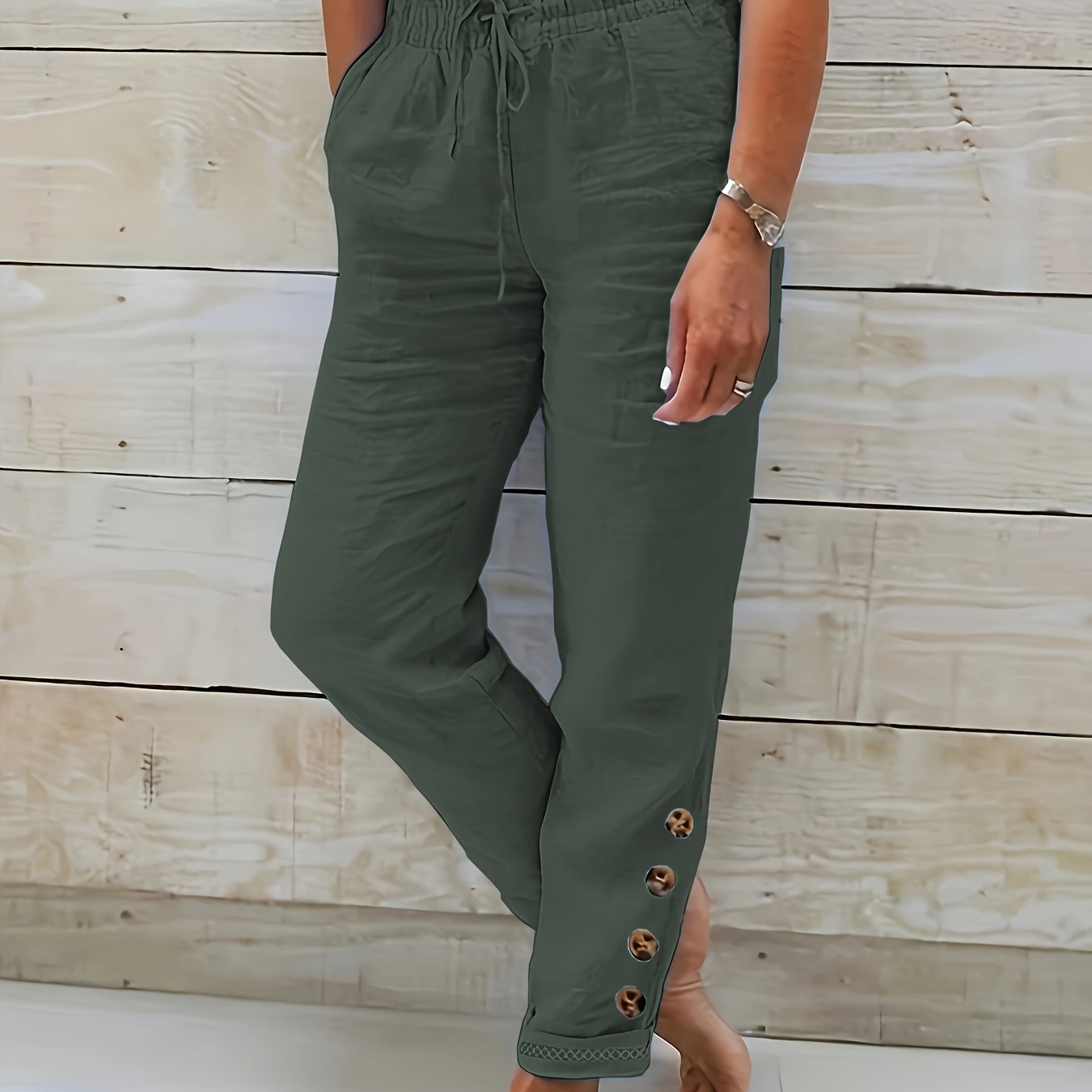 Women's Linnea Slim Straight Cotton Pants – Effortless Everyday