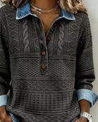 Chic Half-Button Collar Sweatshirt