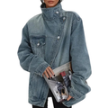 Women's Urban Street Style Chic Asymmetric Button-Front Jacket