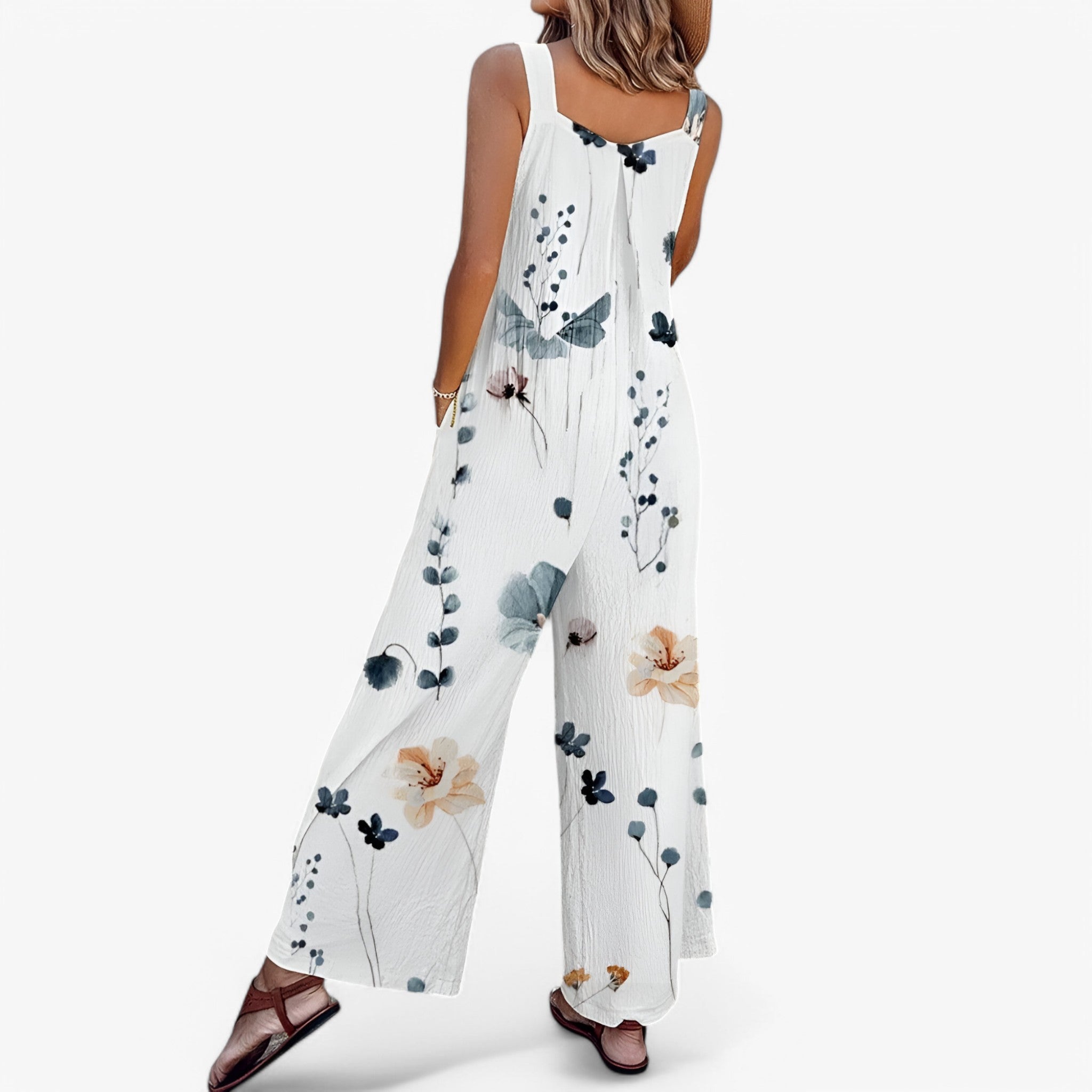 Chic Floral-Print Sleeveless Jumpsuit