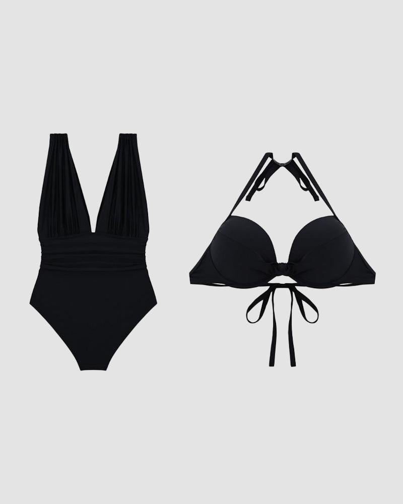 Women's Luxury Shaping Swimsuit with Deep V-Neck