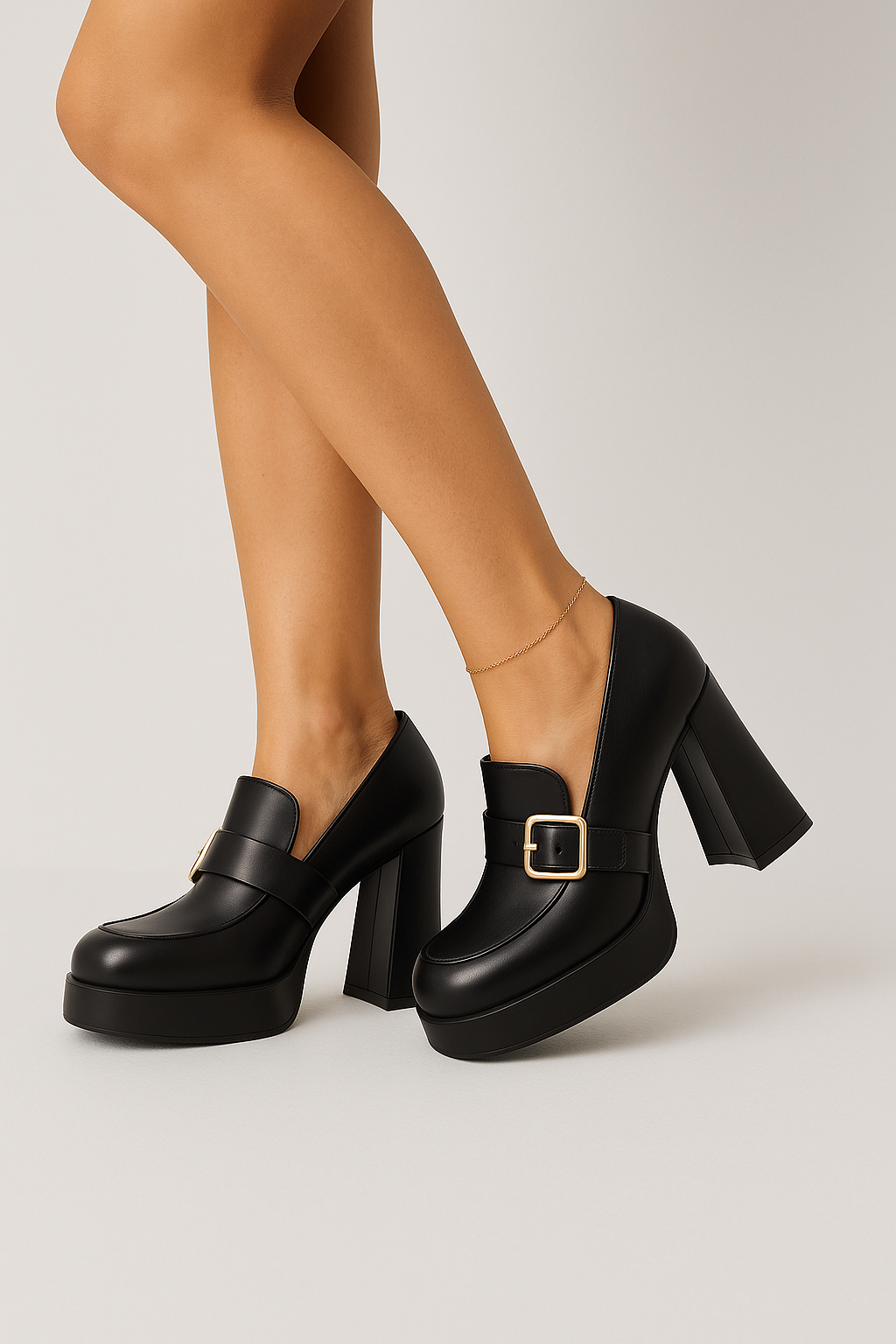 Chic Buckle-Detail Women's High-Heeled Pumps