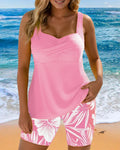 Women's Keira Feathers Print Tankini Set - Chic & Flattering Swimwear