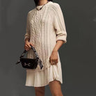Cable Knit Mini Sweater Dress - Cozy, Chic Winter Must-Have