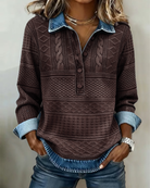 Chic Half-Button Collar Sweatshirt