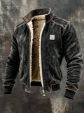 Men's Vintage jacket with warm Sherpa lining
