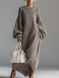 Women's Soft Knit Maxi Dress — Effortless Comfort and Elegant Draping