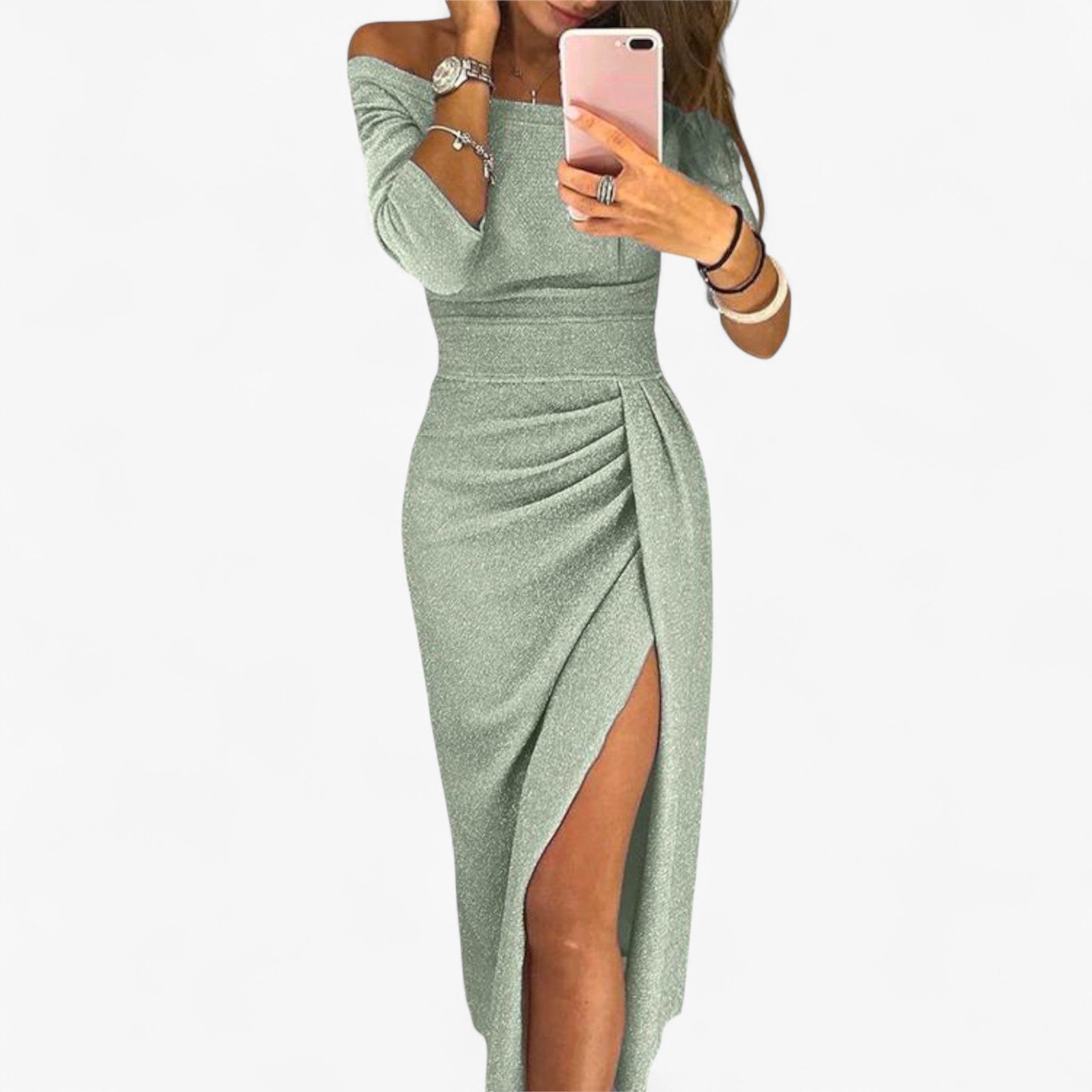 Chic Off-Shoulder Dress with Elegant Silhouette