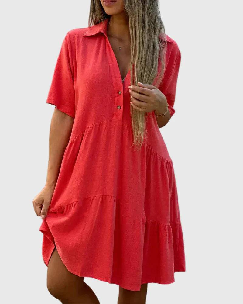 Women's Ariana Flowing Elegant Mini Dress - Effortless Chic in a