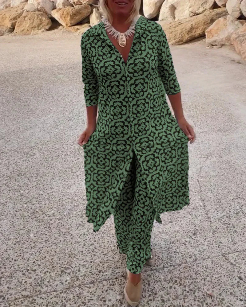Women's Elegant Geometric Two-Piece Set