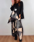 Women's Casual Geometric-Print Two-Piece Set with Wide-Leg Pants