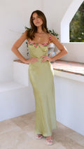 Women's Caroline Floral Strappy Maxi Dress - Sleek Slim-Fit Silhouette