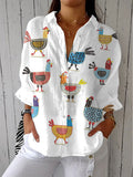 Women's Playful Hen Blouse