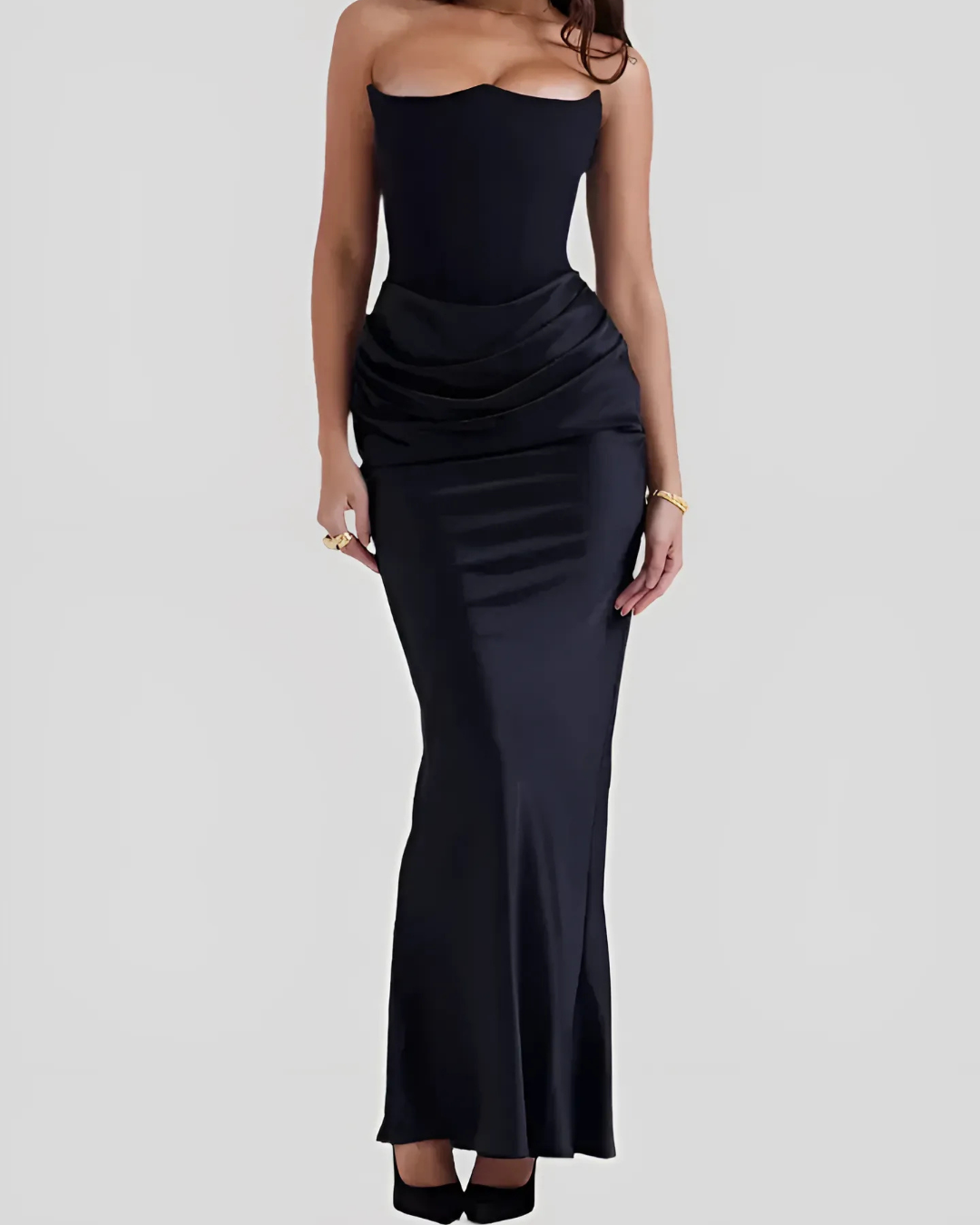 Patricia Women's Draped Maxi Dress – Elegant Wedding Guest Gown