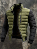Quilted Men's Jacket with Zipper and Modern Fit