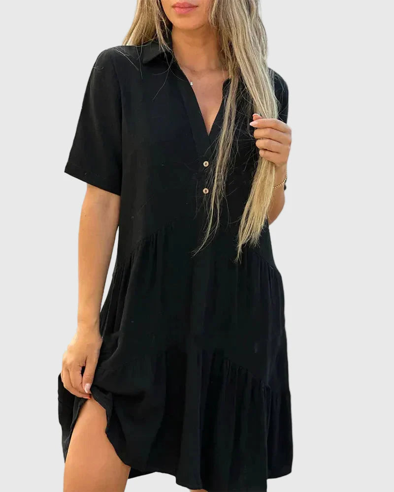 Women's Ariana Flowing Elegant Mini Dress - Effortless Chic in a