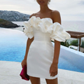 Elegant Women's Ruffle Mini Dress for Wedding Guests
