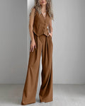 Women's Sophisticated Pinstriped Vest & Trousers Set
