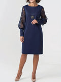 Women's Sophisticated Lace Midi Dress for Any Occasion