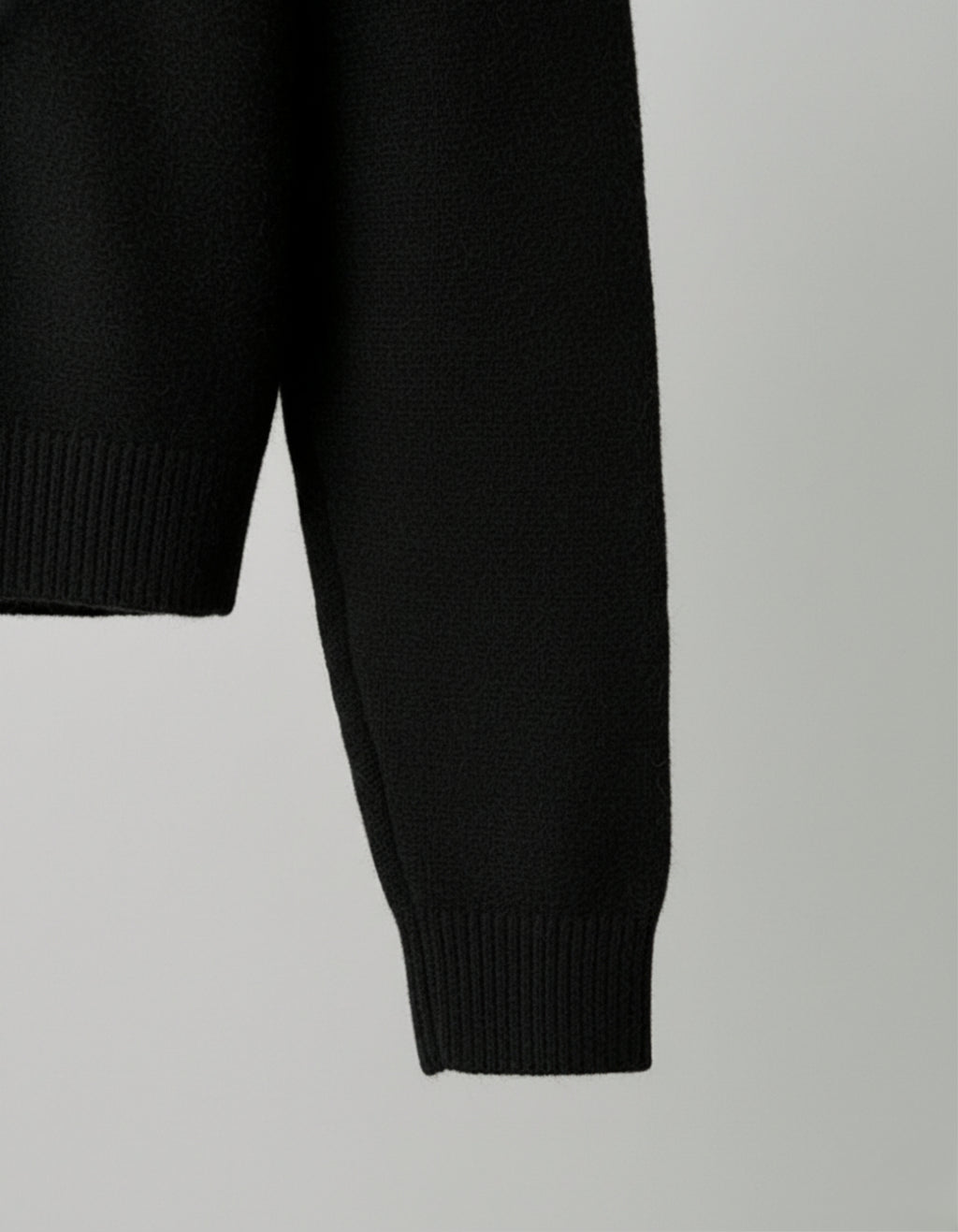 Jersey Polo de Punto de Hombros Caídos para Hombre – Negro
