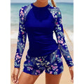 Women's Long-Sleeve Two-Piece Surfing Swimsuit for Full Coverage