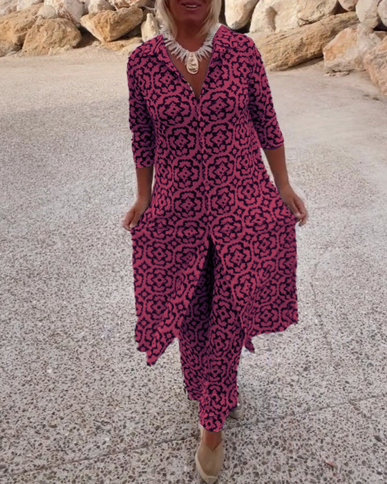 Women's Elegant Geometric Two-Piece Set