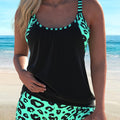 Women's Lara Turquoise Leopard Print Tankini Set – Vibrant