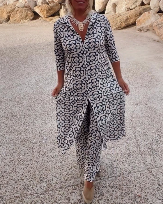 Women's Elegant Geometric Two-Piece Set