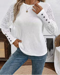 Women's Elegant Lace Crochet Long-Sleeve Top