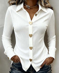 Women's Shaped Button-Up Shirt - Romantic and Playful