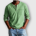 Men's Vintage Henley Shirt - Timeless Style, Everyday Comfort