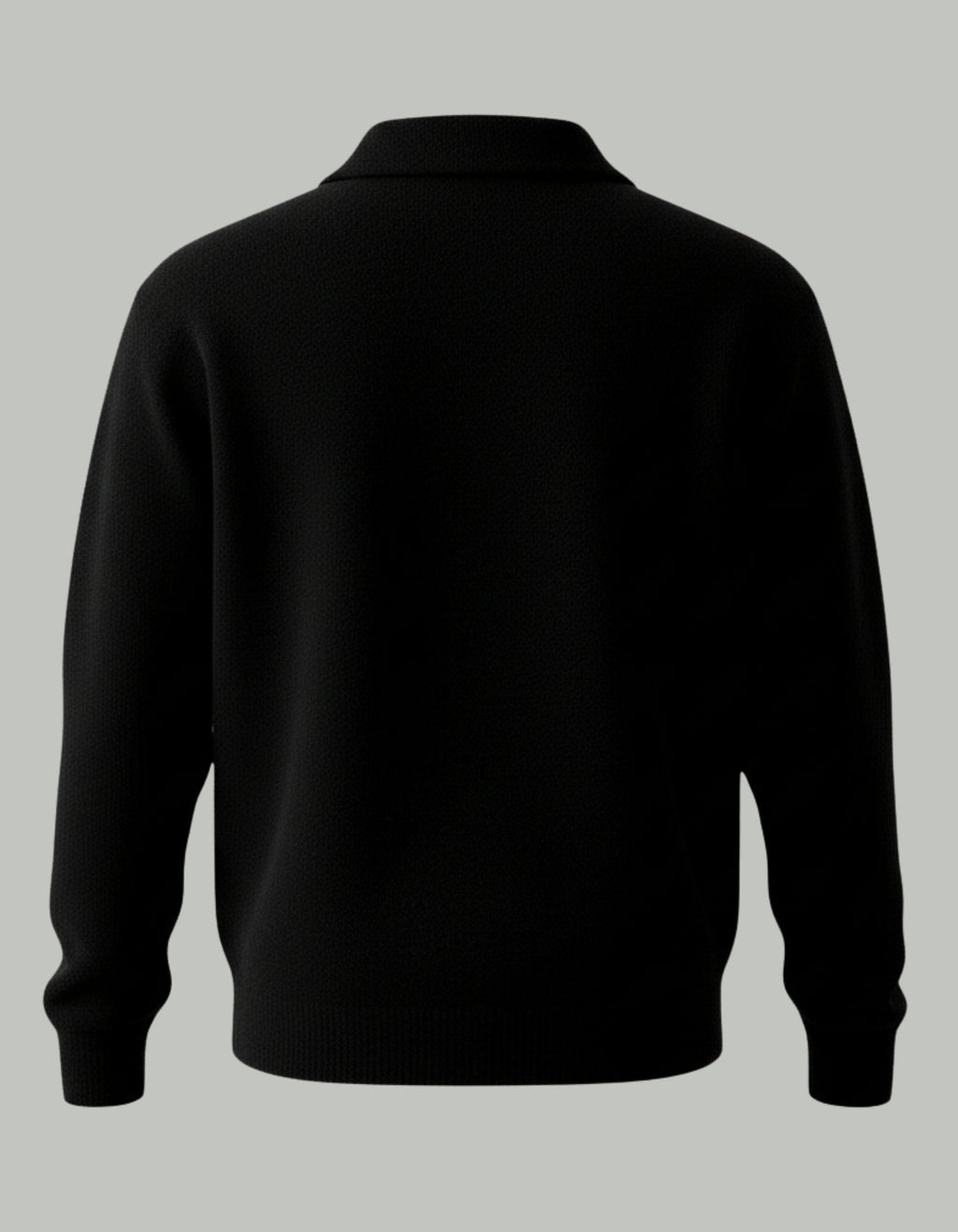 Jersey Polo de Punto de Hombros Caídos para Hombre – Negro