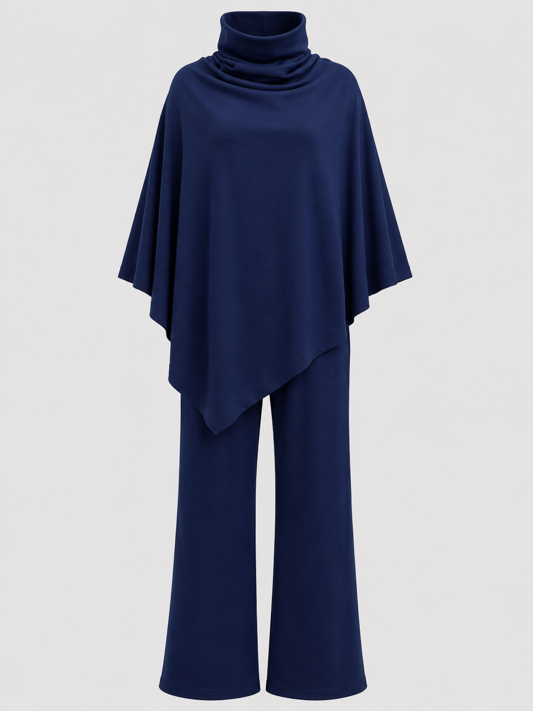 Two-Piece Set : Alyris Women's Two-Piece Poncho Set – Cowl Neck Top & Straight-Leg Pants in van DUUWE