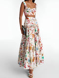 Women's Printed Pleated Skirt Coordinate Set - Effortless Chic in