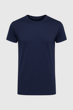 Camisa azul marino hombre de algodón casual