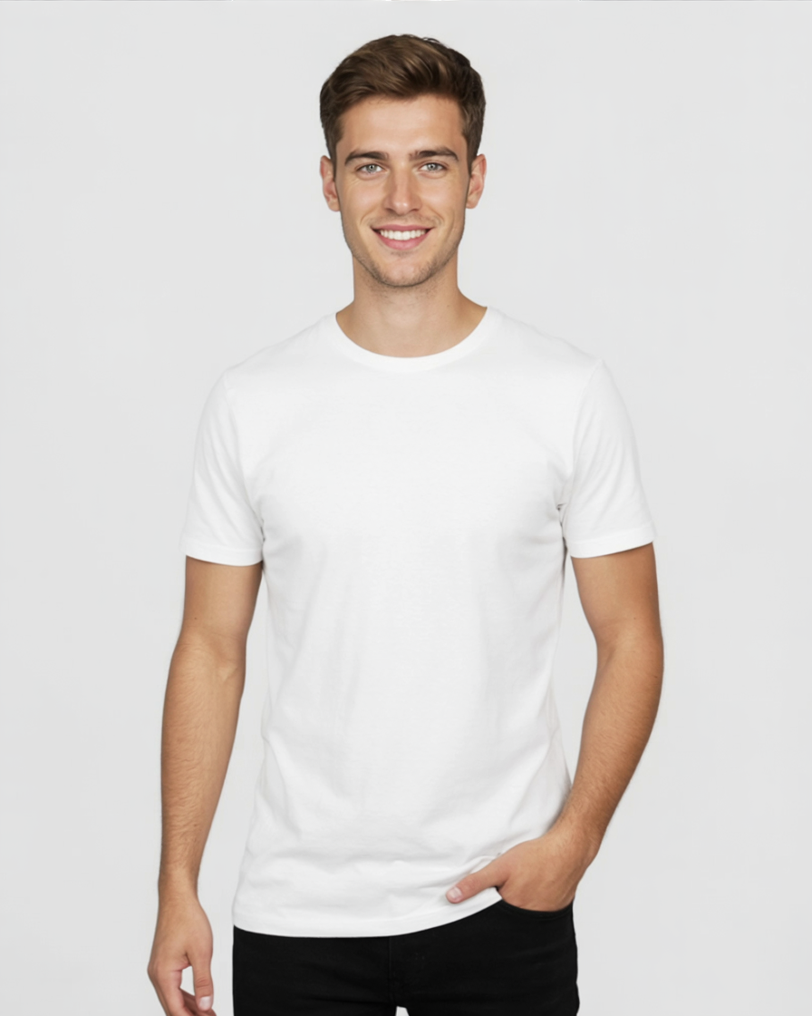 Camisa blanco hombre de algodón casual